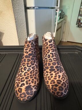 Lane Bryant Leopard Print Ankle Boots - Brown/Black